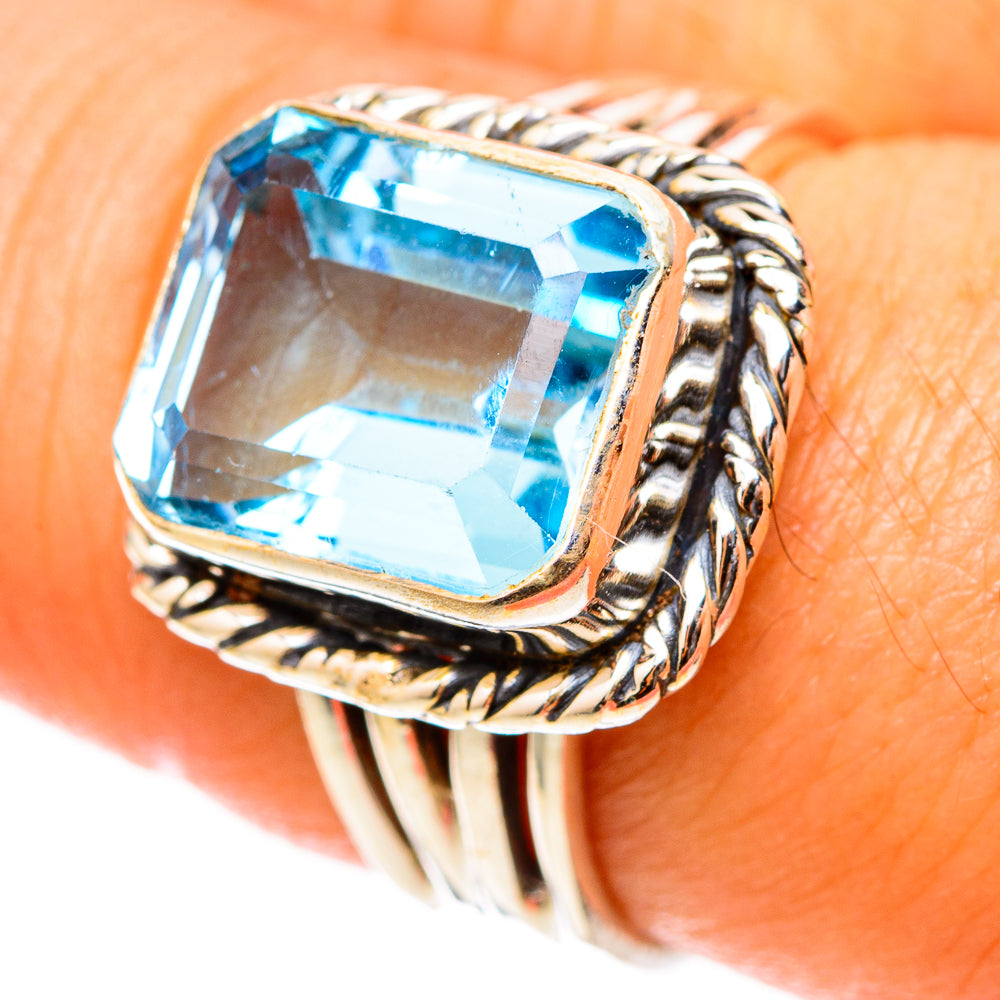 Blue Topaz Rings handcrafted by Ana Silver Co - RING117791