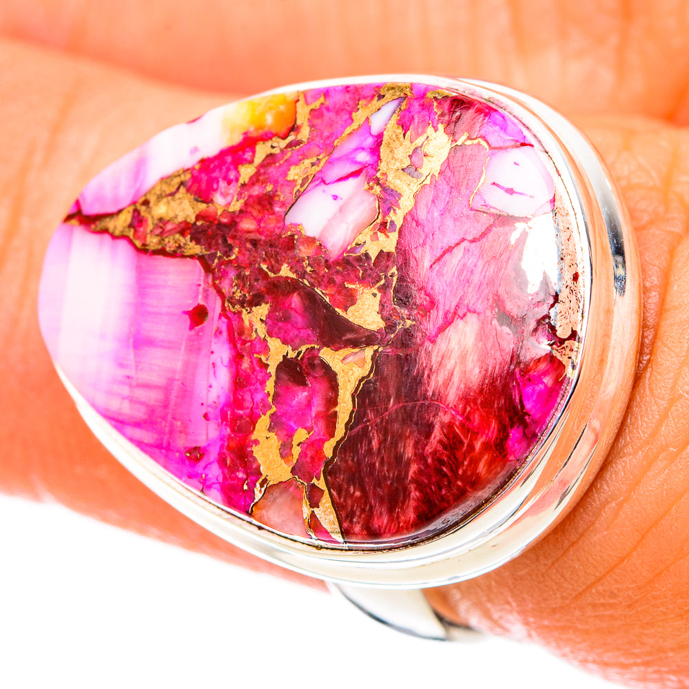Pink Copper Composite Turquoise Rings handcrafted by Ana Silver Co - RING117799