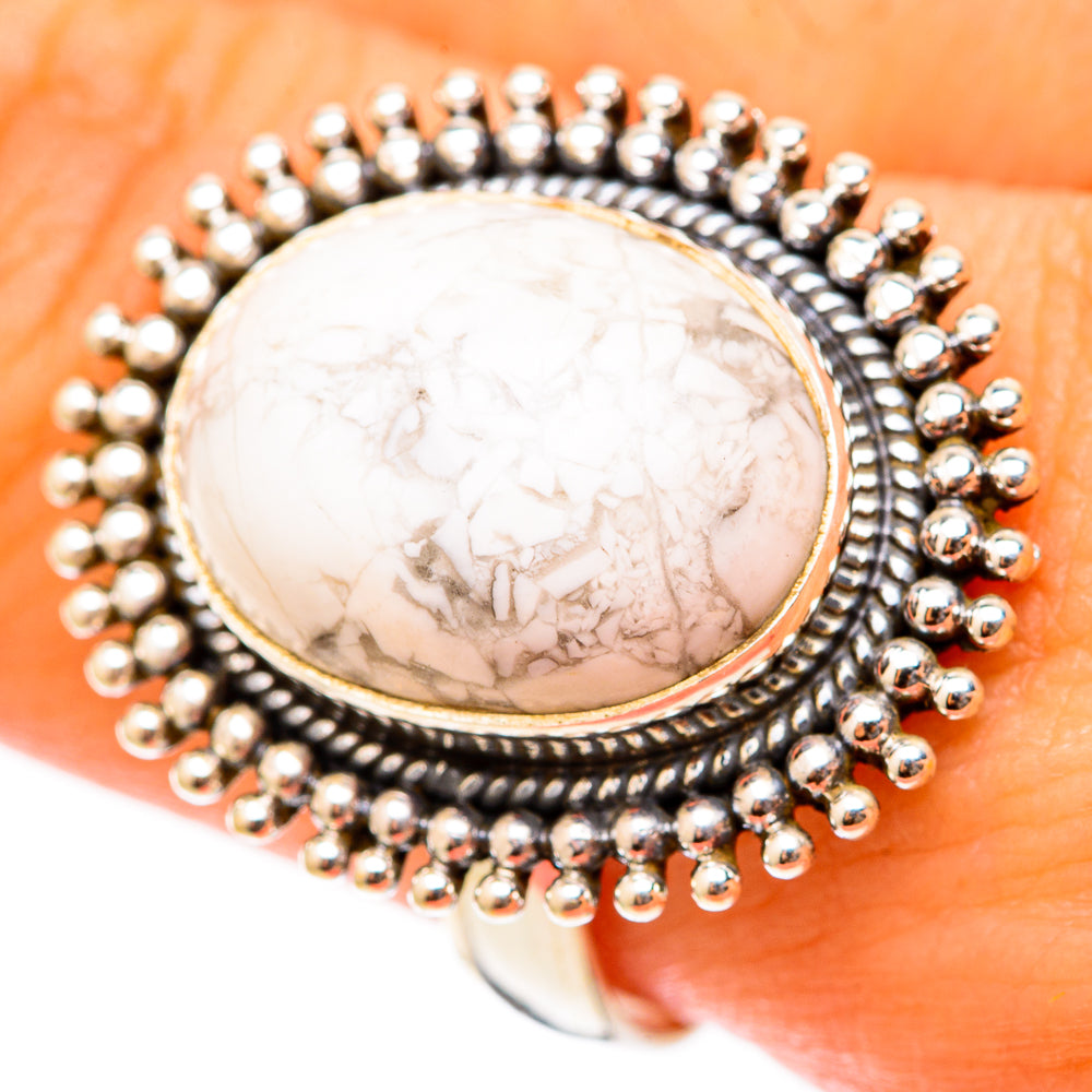 Howlite Rings handcrafted by Ana Silver Co - RING117812