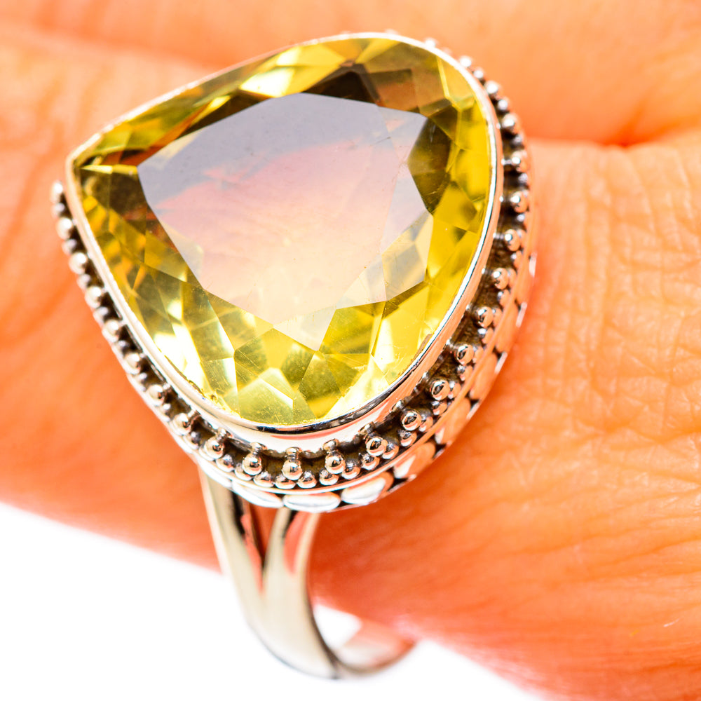 Lemon Quartz Rings handcrafted by Ana Silver Co - RING117818