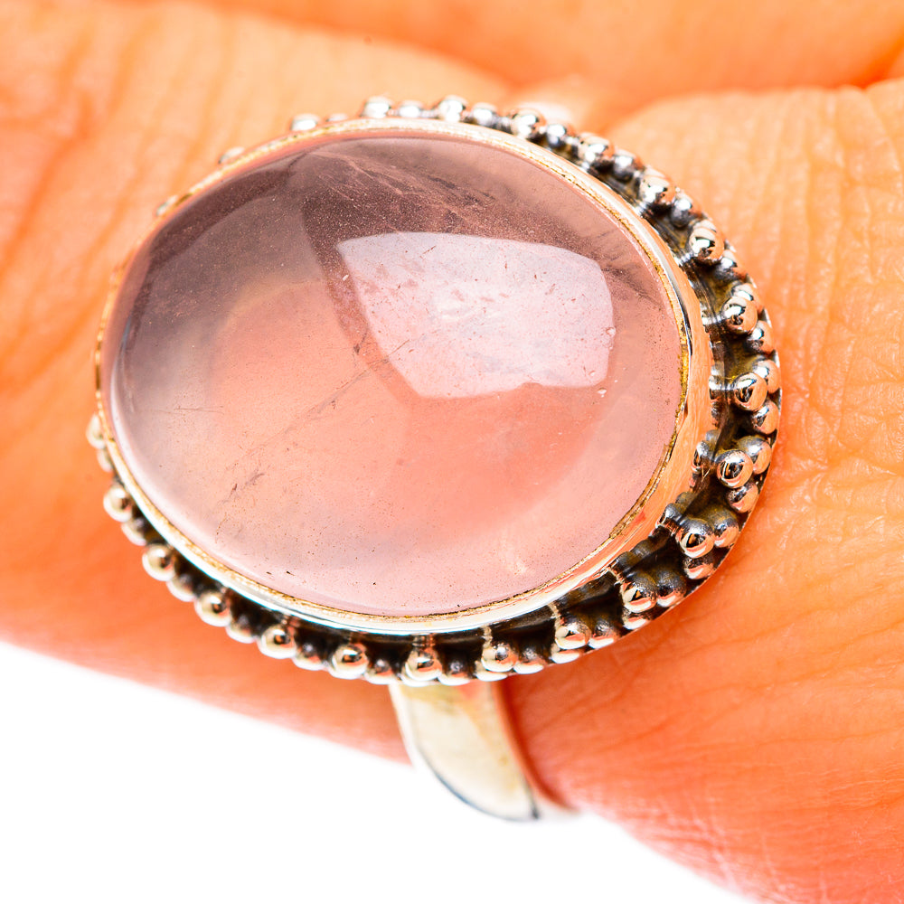 Rose Quartz Rings handcrafted by Ana Silver Co - RING117828