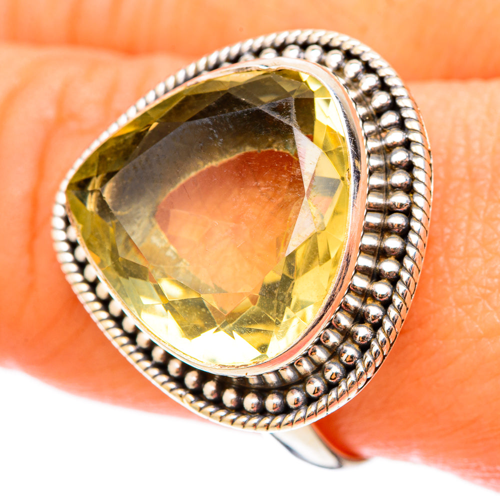 Lemon Quartz Rings handcrafted by Ana Silver Co - RING117842