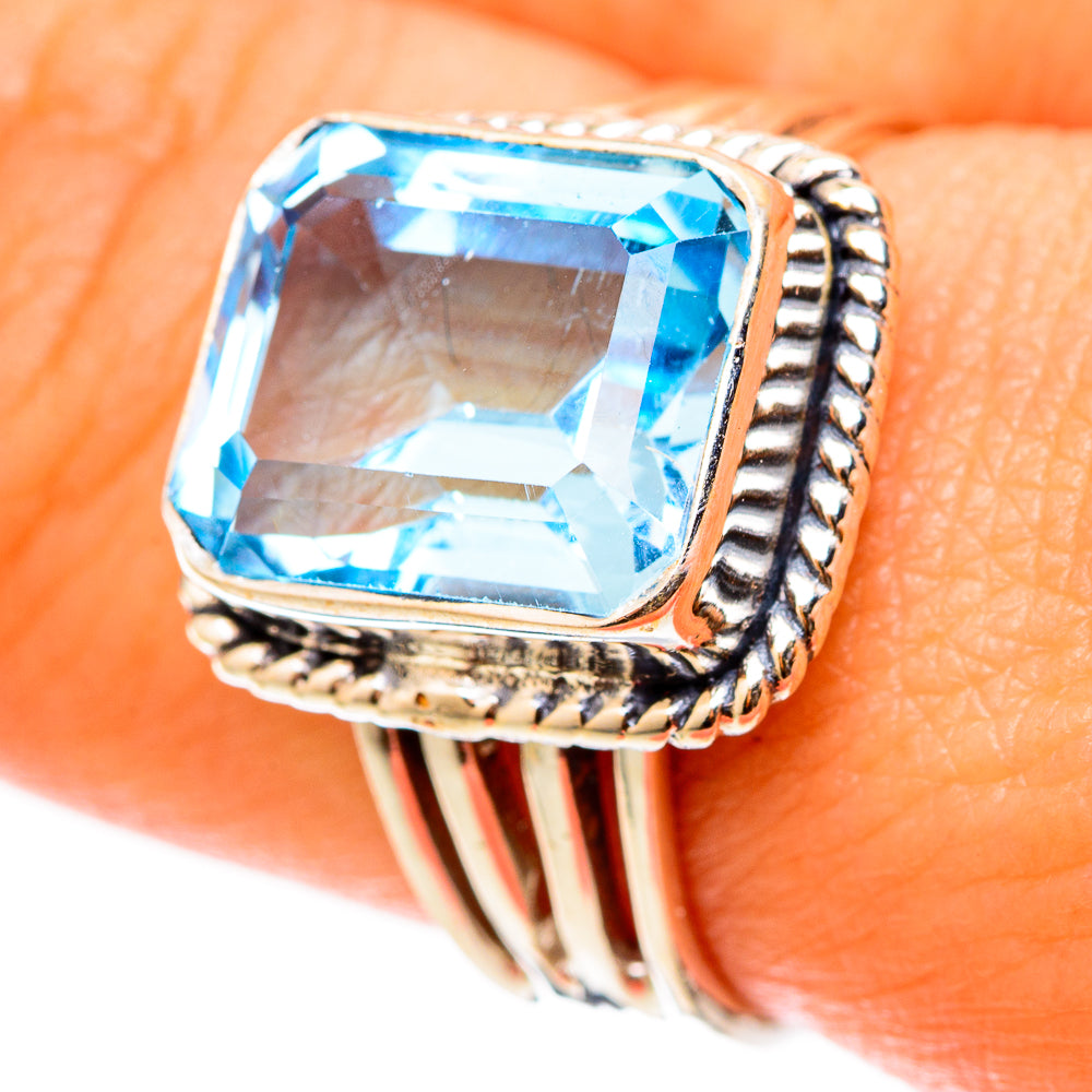 Blue Topaz Rings handcrafted by Ana Silver Co - RING117844