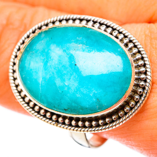 Peruvian Amazonite Rings handcrafted by Ana Silver Co - RING117849