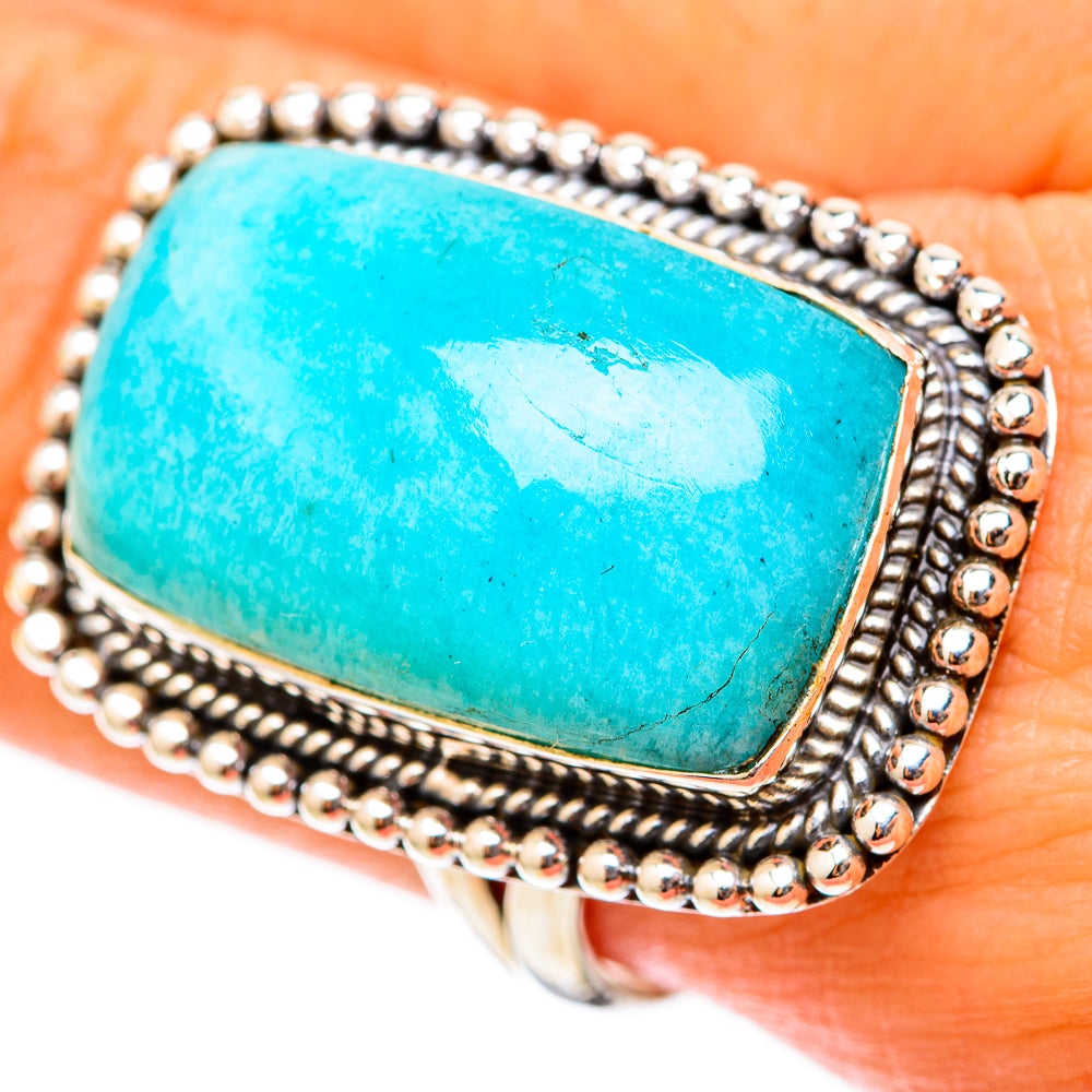 Peruvian Amazonite Rings handcrafted by Ana Silver Co - RING117853
