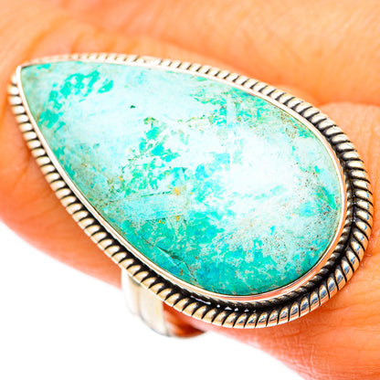 Peruvian Chrysocolla Rings handcrafted by Ana Silver Co - RING117857