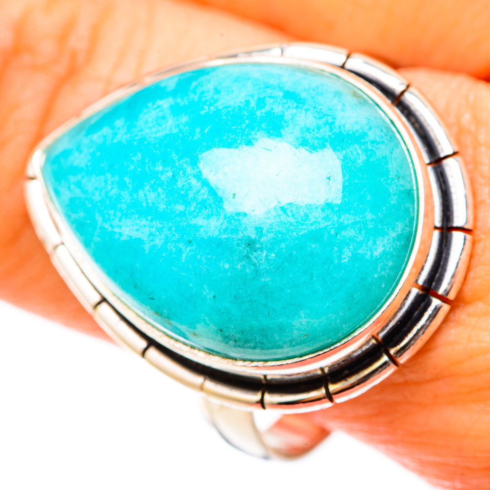 Peruvian Amazonite Rings handcrafted by Ana Silver Co - RING117882