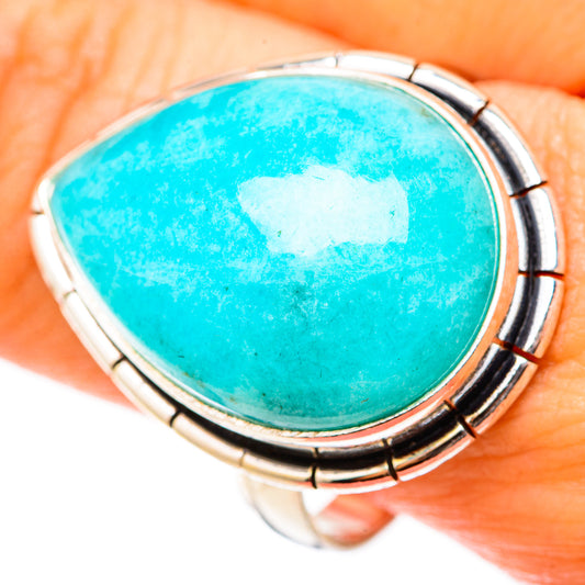 Peruvian Amazonite Rings handcrafted by Ana Silver Co - RING117882