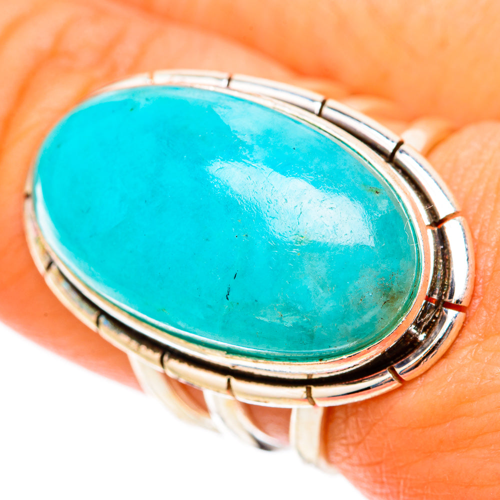 Peruvian Amazonite Rings handcrafted by Ana Silver Co - RING117885