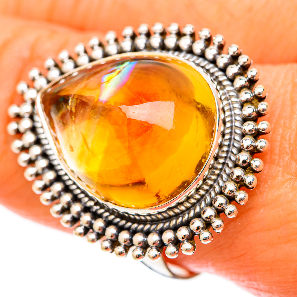 Citrine Sugarloaf Rings handcrafted by Ana Silver Co - RING117894