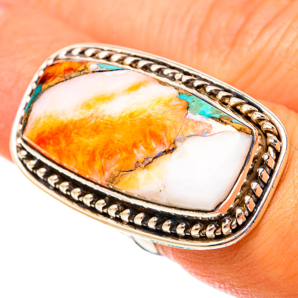 Spiny Oyster Turquoise Rings handcrafted by Ana Silver Co - RING117905