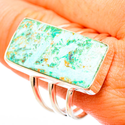 Peruvian Chrysocolla Rings handcrafted by Ana Silver Co - RING117913