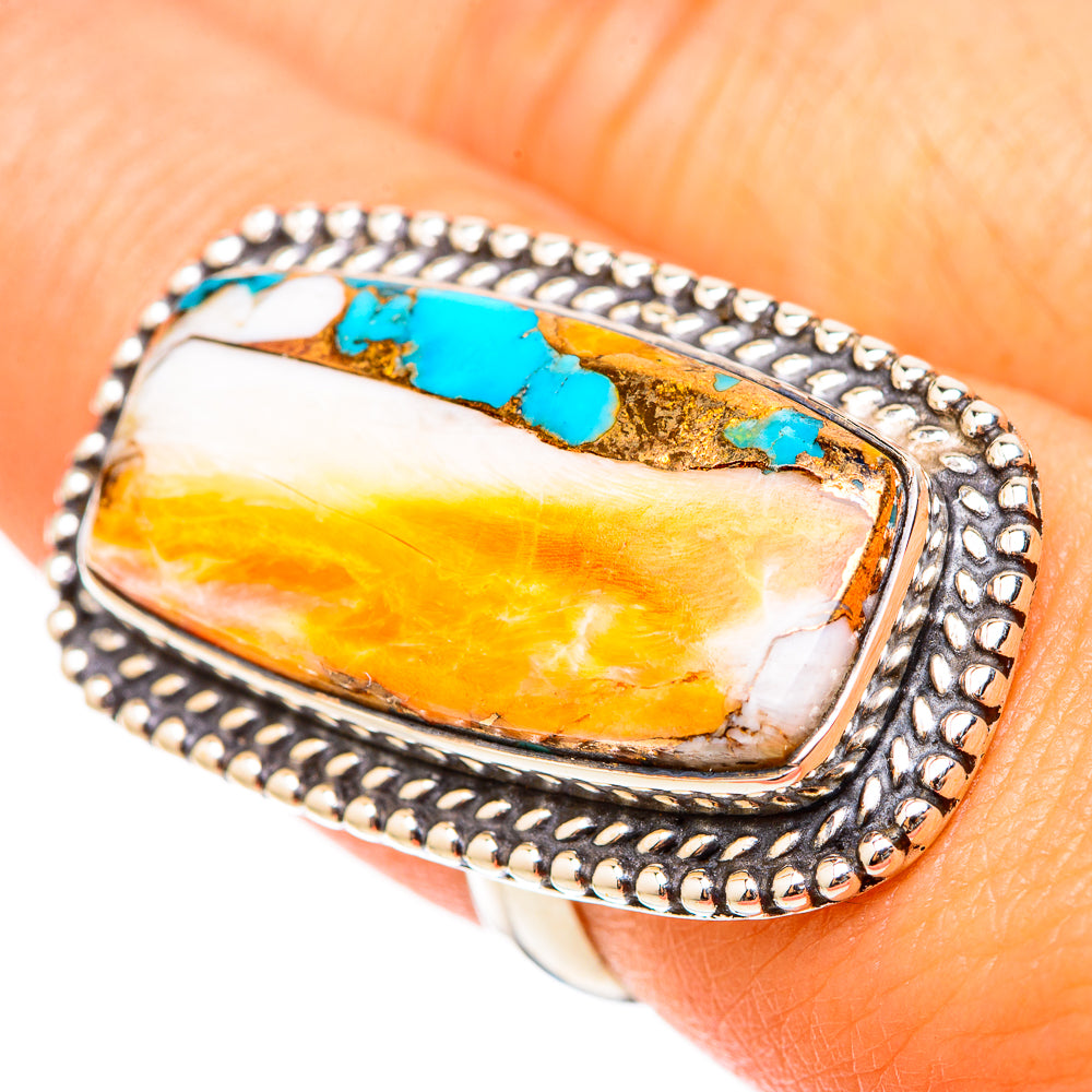 Spiny Oyster Turquoise Rings handcrafted by Ana Silver Co - RING117939