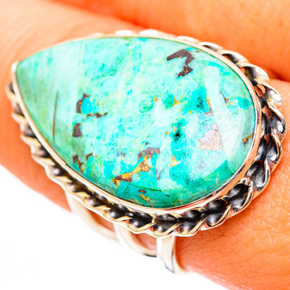 Peruvian Chrysocolla Rings handcrafted by Ana Silver Co - RING117943