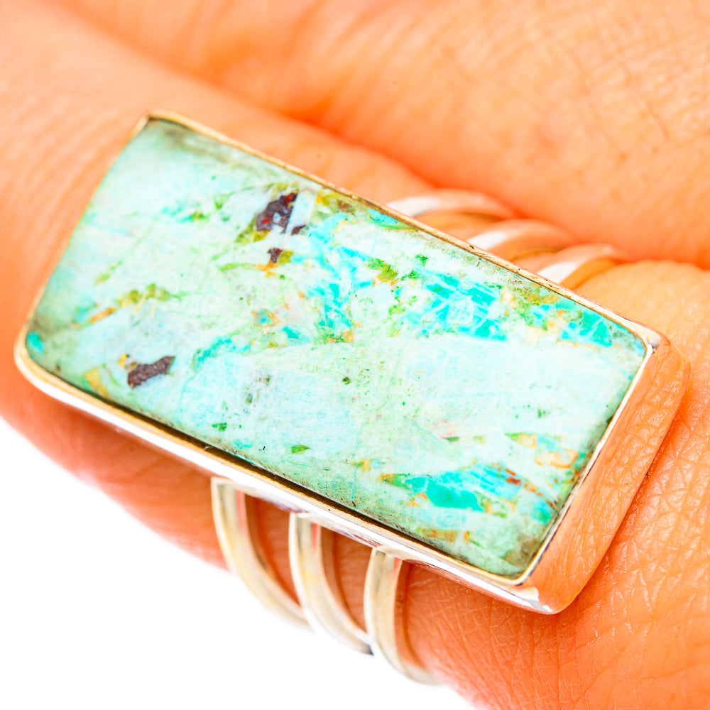 Peruvian Chrysocolla Rings handcrafted by Ana Silver Co - RING117993