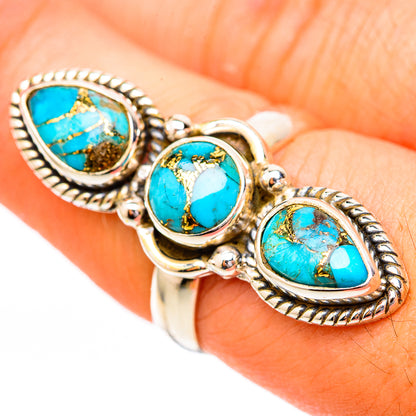 Blue Copper Composite Turquoise Rings handcrafted by Ana Silver Co - RING118000