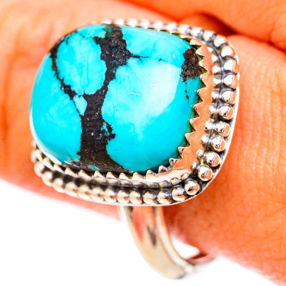 Tibetan Turquoise Rings handcrafted by Ana Silver Co - RING118001
