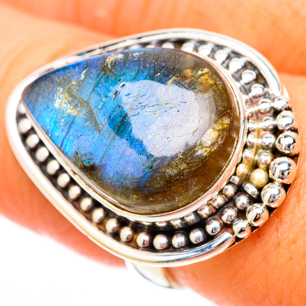Labradorite Rings handcrafted by Ana Silver Co - RING118043