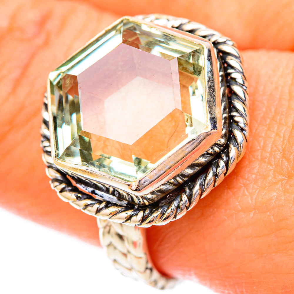 Green Amethyst Rings handcrafted by Ana Silver Co - RING118046