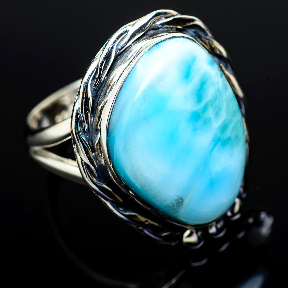 Larimar Rings handcrafted by Ana Silver Co - RING11806