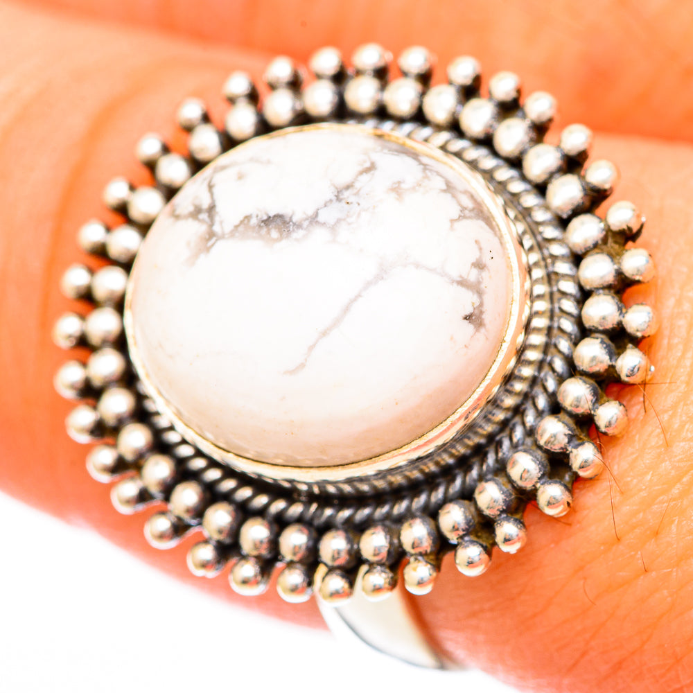 Howlite Rings handcrafted by Ana Silver Co - RING118060