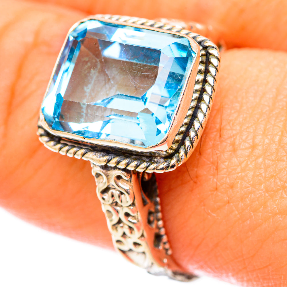 Blue Topaz Rings handcrafted by Ana Silver Co - RING118063