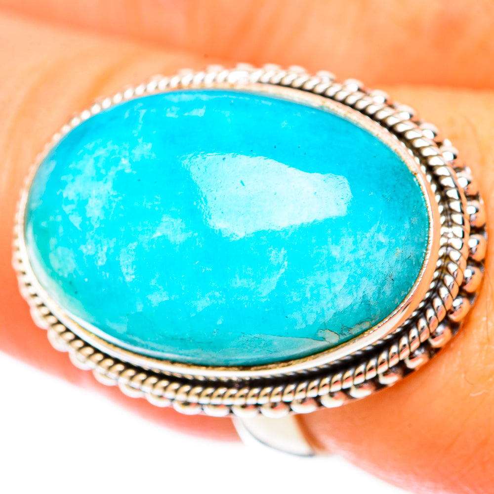Peruvian Amazonite Rings handcrafted by Ana Silver Co - RING118064