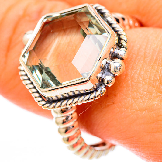 Green Amethyst Rings handcrafted by Ana Silver Co - RING118067