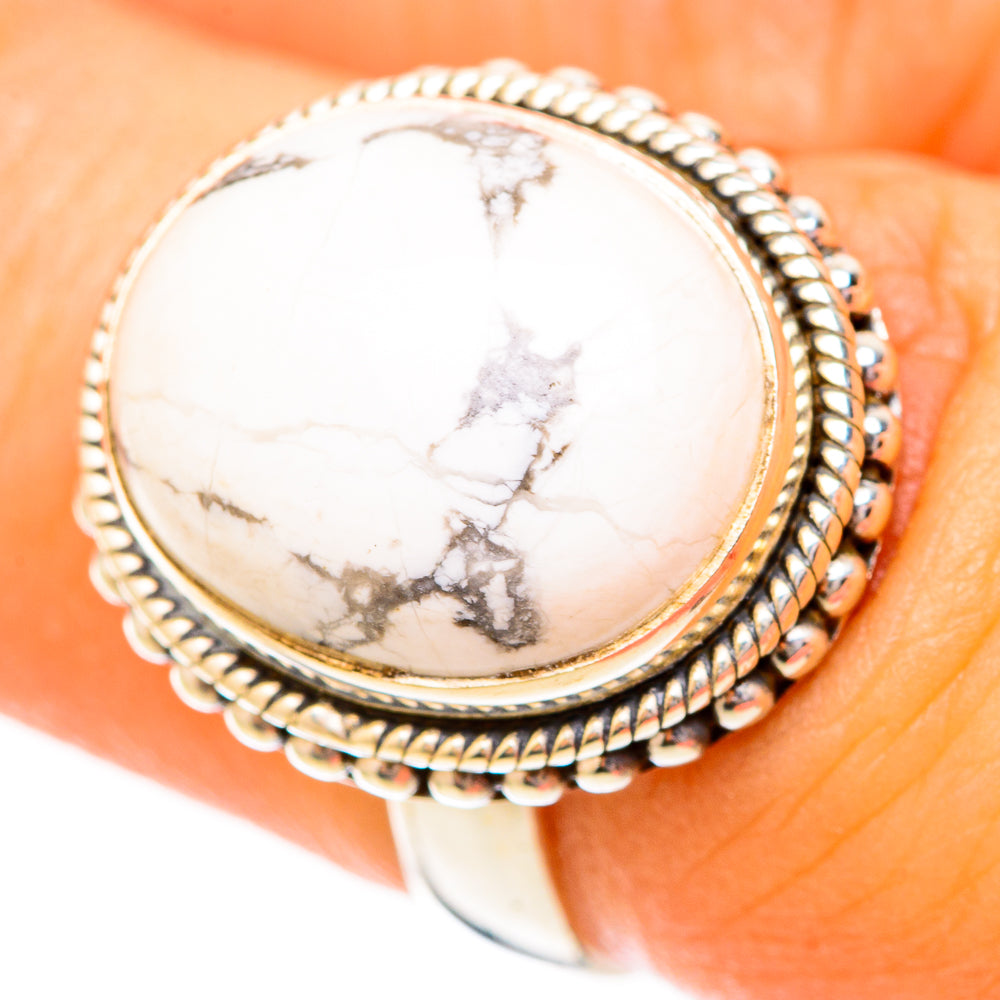 Howlite Rings handcrafted by Ana Silver Co - RING118080