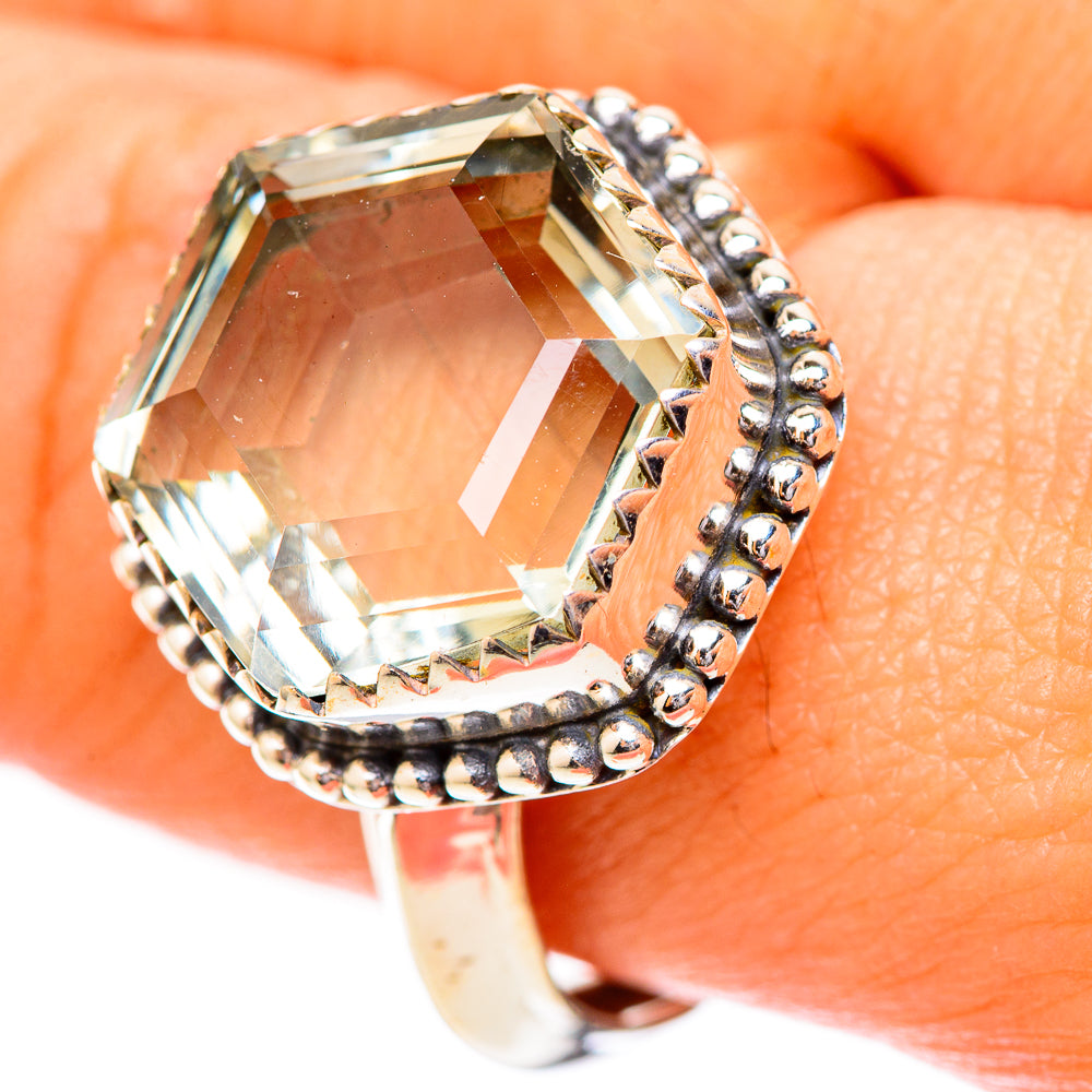 Green Amethyst Rings handcrafted by Ana Silver Co - RING118088