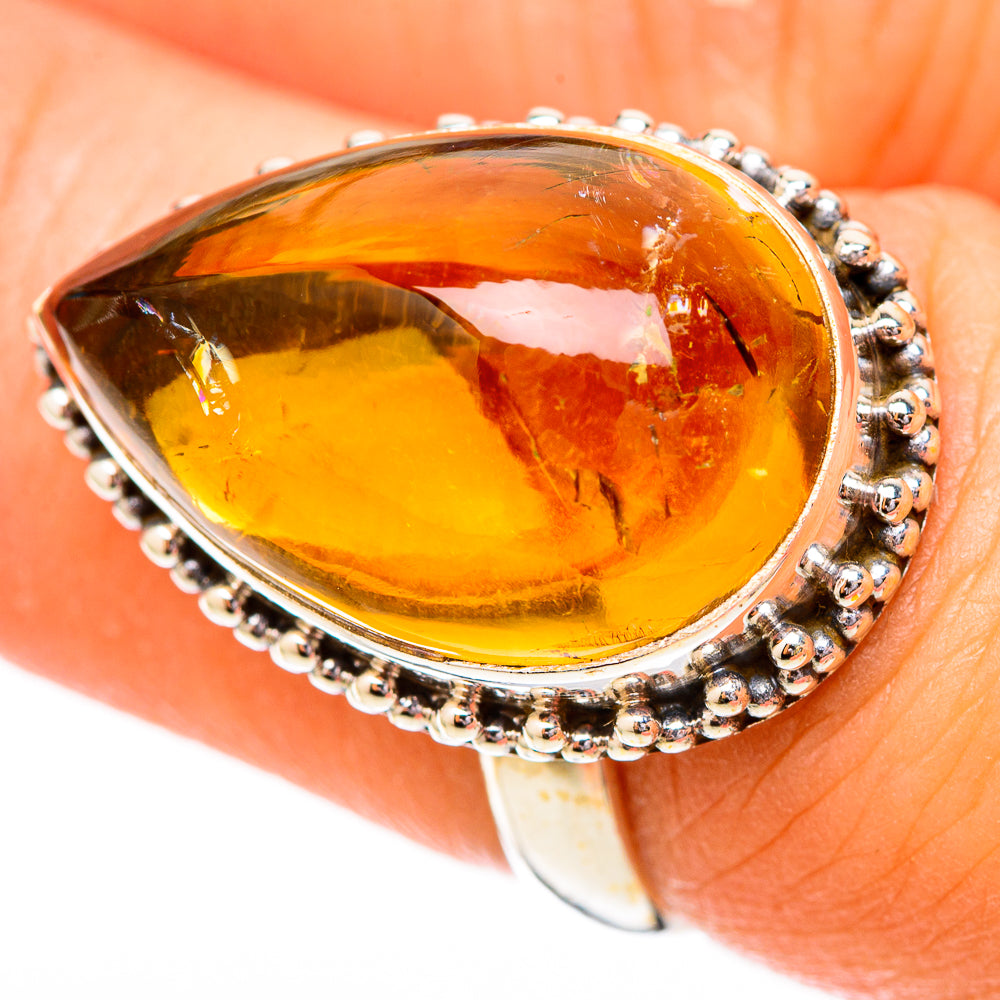 Citrine Sugarloaf Rings handcrafted by Ana Silver Co - RING118092