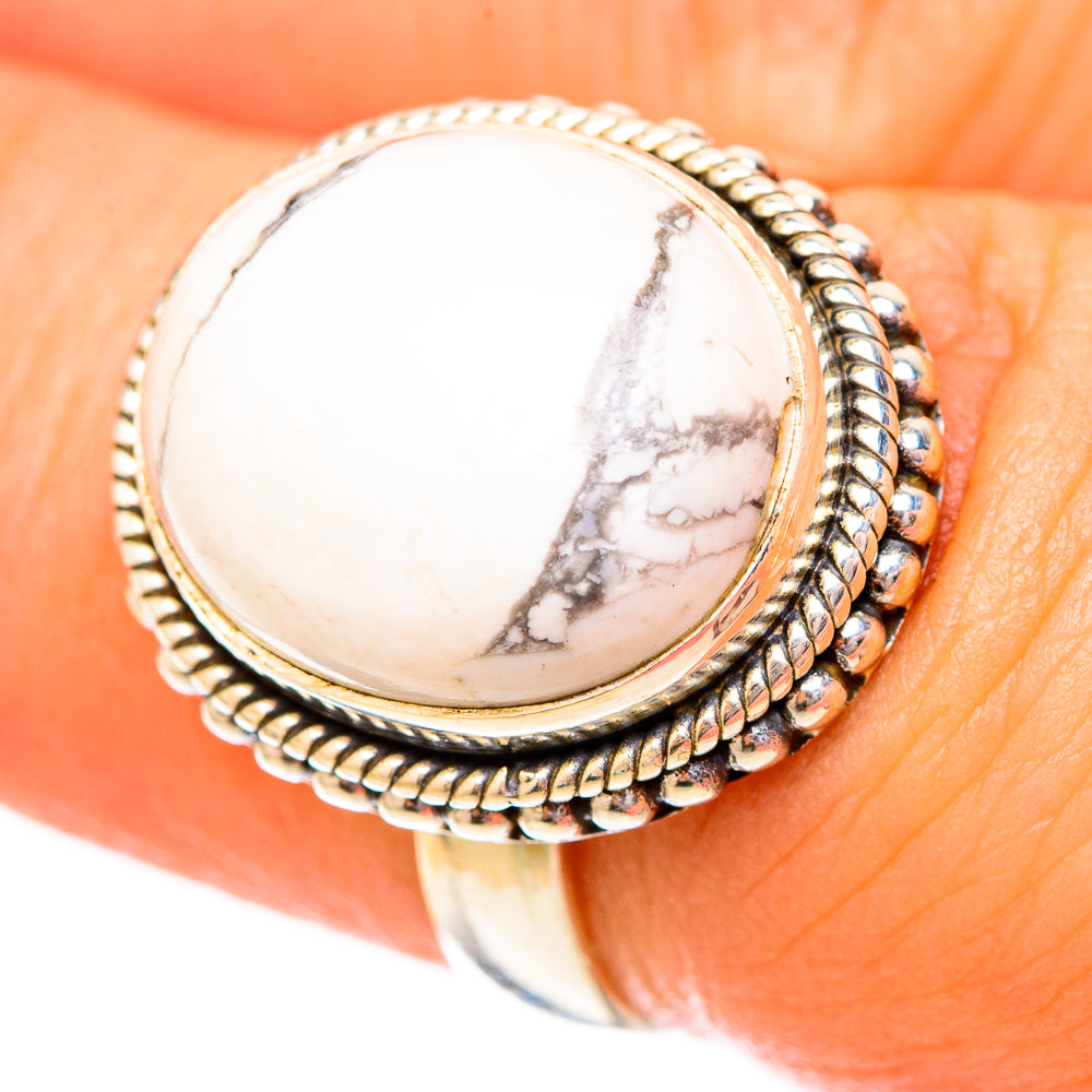 Howlite Rings handcrafted by Ana Silver Co - RING118102