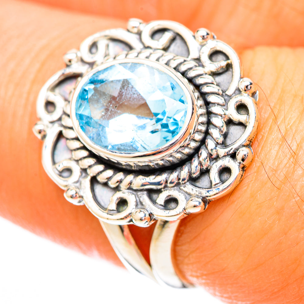 Blue Topaz Rings handcrafted by Ana Silver Co - RING118108