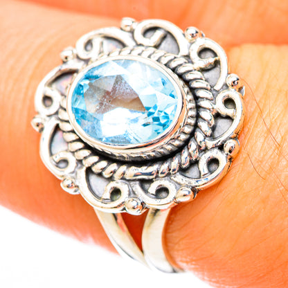 Blue Topaz Rings handcrafted by Ana Silver Co - RING118108