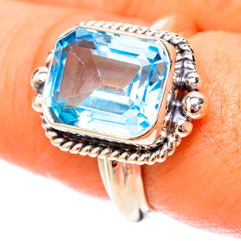 Blue Topaz Rings handcrafted by Ana Silver Co - RING118109