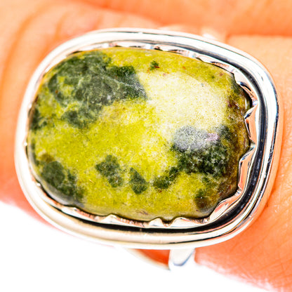 Serpentine Stone Rings handcrafted by Ana Silver Co - RING118111