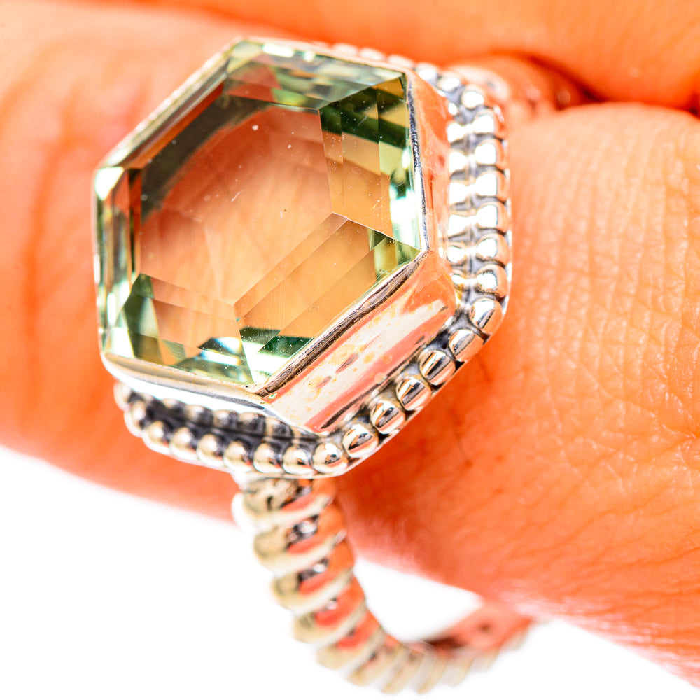 Green Amethyst Rings handcrafted by Ana Silver Co - RING118112