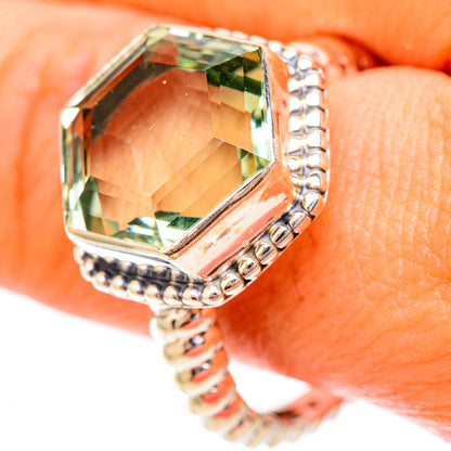 Green Amethyst Rings handcrafted by Ana Silver Co - RING118112