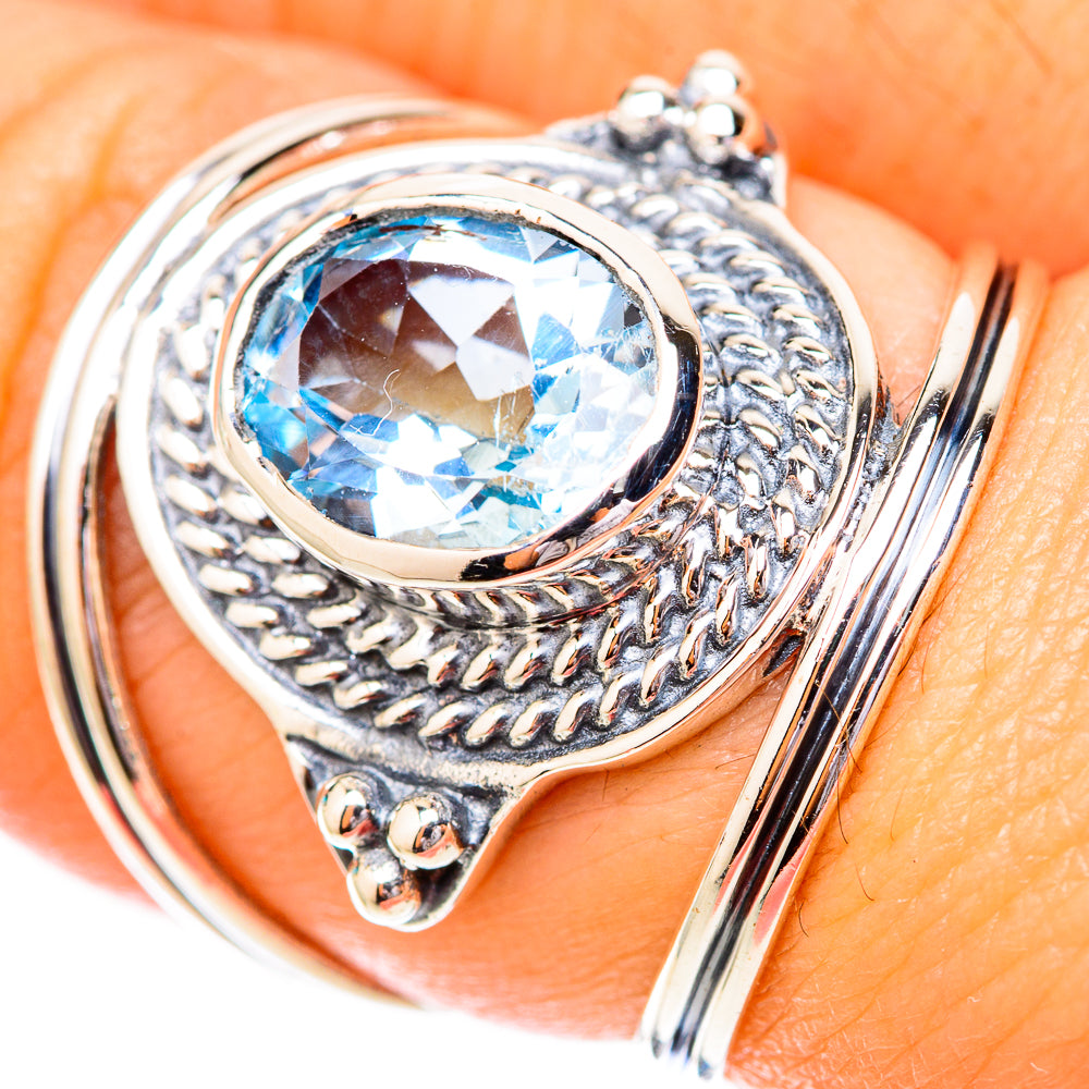 Blue Topaz Rings handcrafted by Ana Silver Co - RING118135
