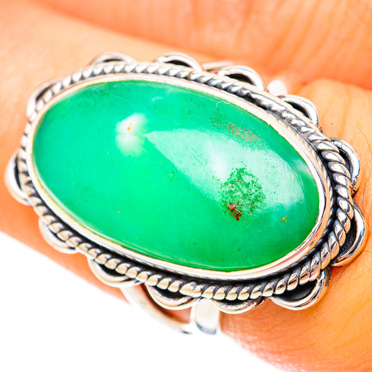 Chrysoprase Rings handcrafted by Ana Silver Co - RING118138