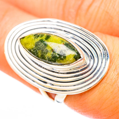 Serpentine Stone Rings handcrafted by Ana Silver Co - RING118141