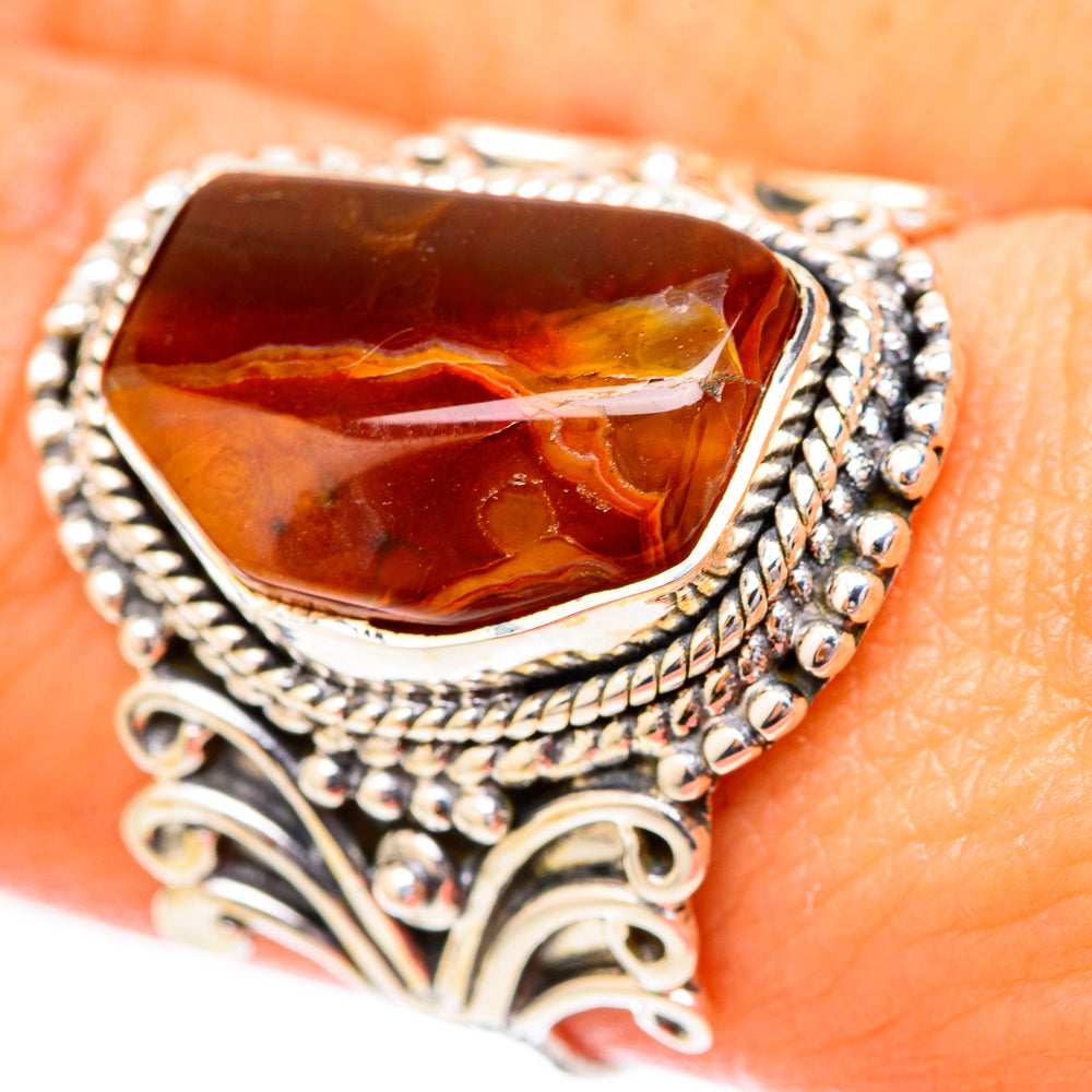Mexican Fire Agate Rings handcrafted by Ana Silver Co - RING118145