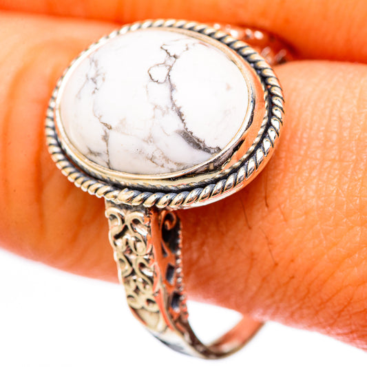 Howlite Rings handcrafted by Ana Silver Co - RING118154