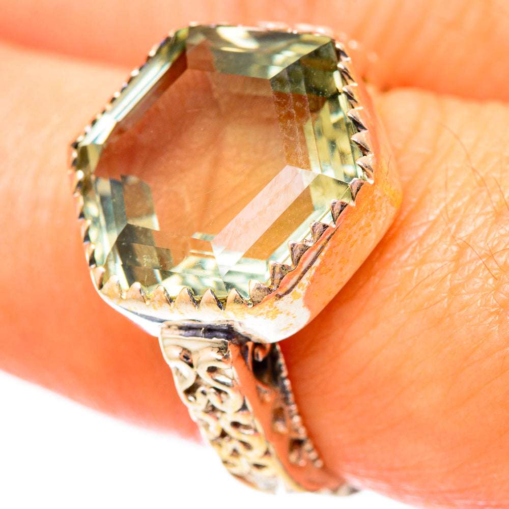 Green Amethyst Rings handcrafted by Ana Silver Co - RING118168