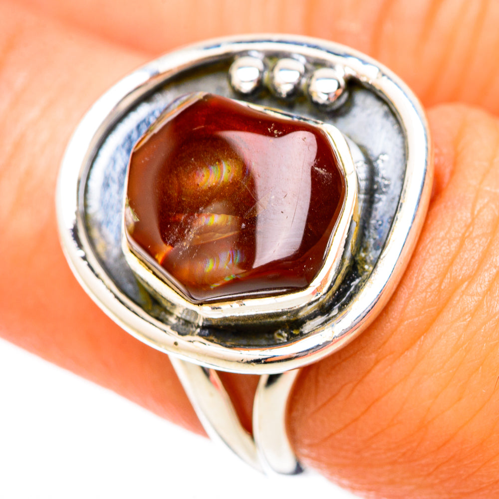 Mexican Fire Agate Rings handcrafted by Ana Silver Co - RING118170