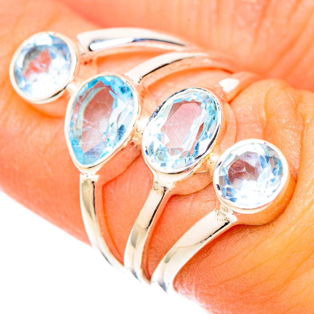 Blue Topaz Rings handcrafted by Ana Silver Co - RING118197