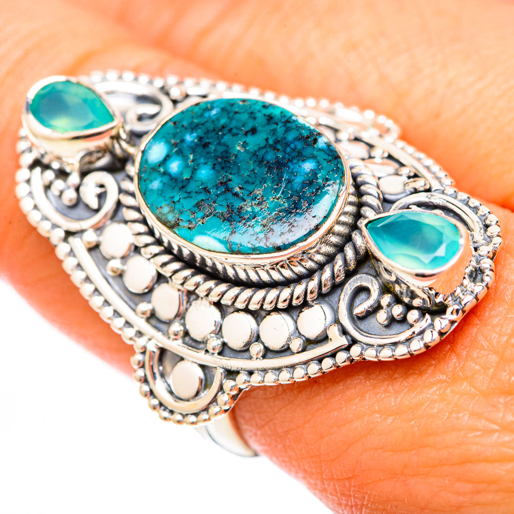Tibetan Turquoise Rings handcrafted by Ana Silver Co - RING118201