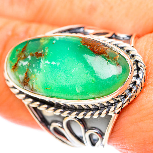 Chrysoprase Rings handcrafted by Ana Silver Co - RING118207
