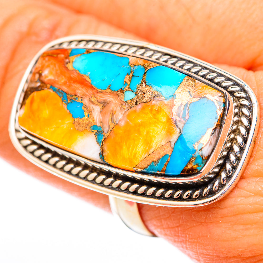 Spiny Oyster Turquoise Rings handcrafted by Ana Silver Co - RING118232