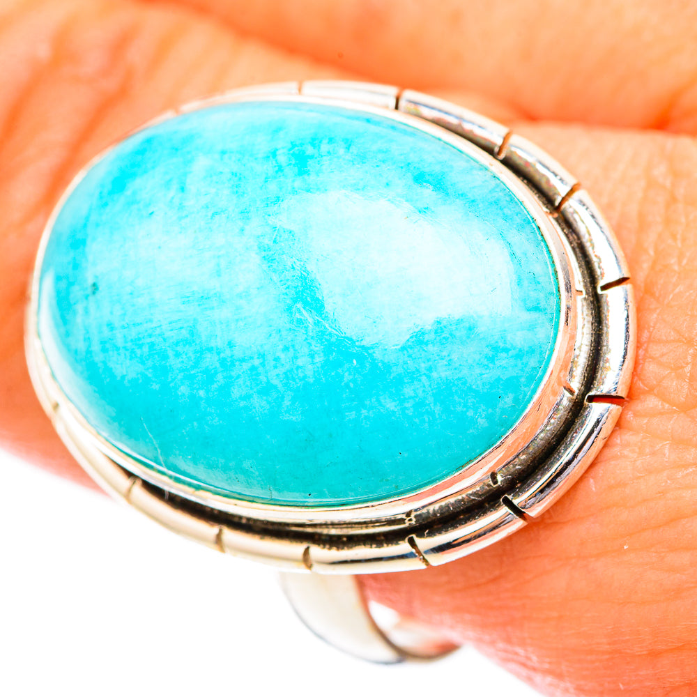 Peruvian Amazonite Rings handcrafted by Ana Silver Co - RING118243
